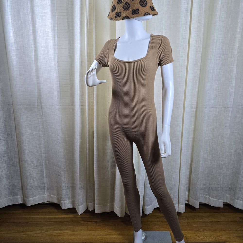 Brown Skinny Jumpsuit